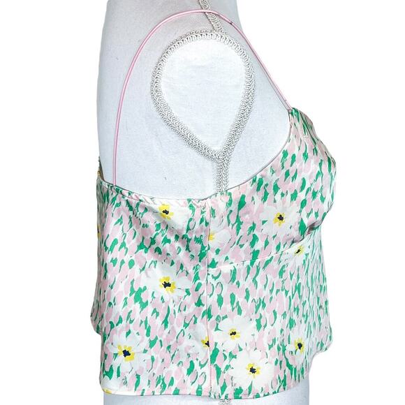Floral Top Green and Pink Size M - Picture 2 of 3